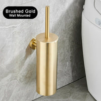 Brosse WC Inox avec Support Cylindrique, Murale ou à Poser, 7 Finitions