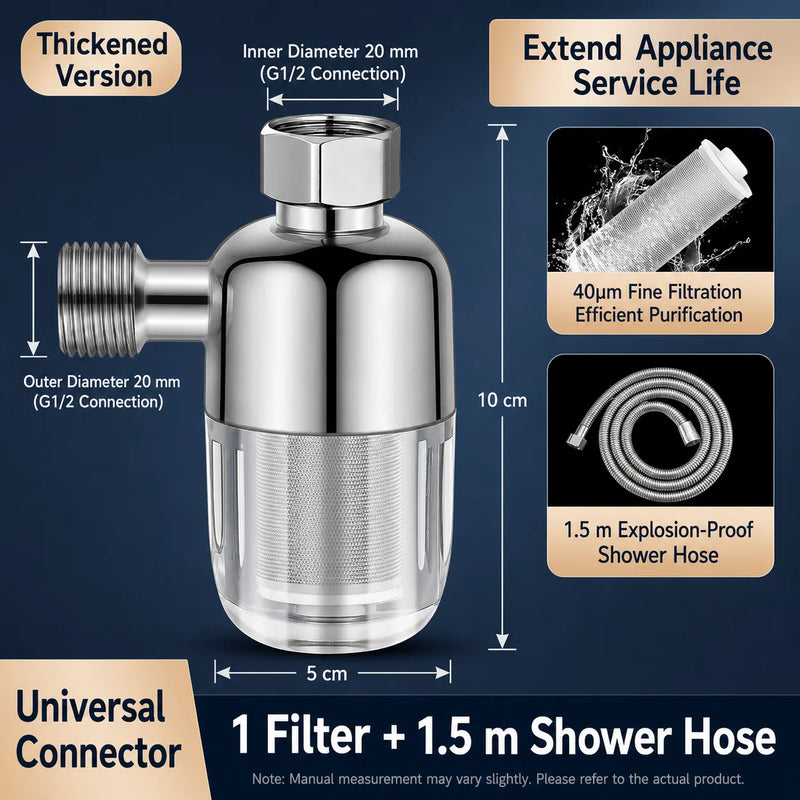 Préfiltre d'Eau 40 Microns Laiton, Maille Inox 316L Lavable, Raccord G 1/2