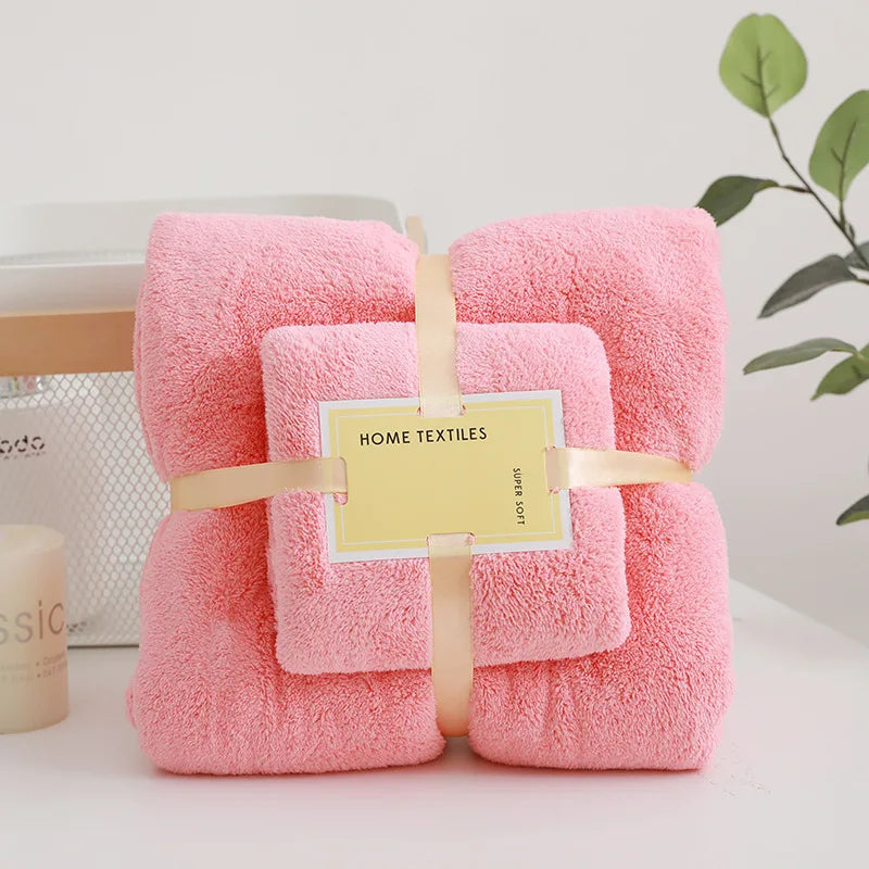 Ensemble de 2 Serviettes de Bain 70 x 140 et 35 x 75 cm