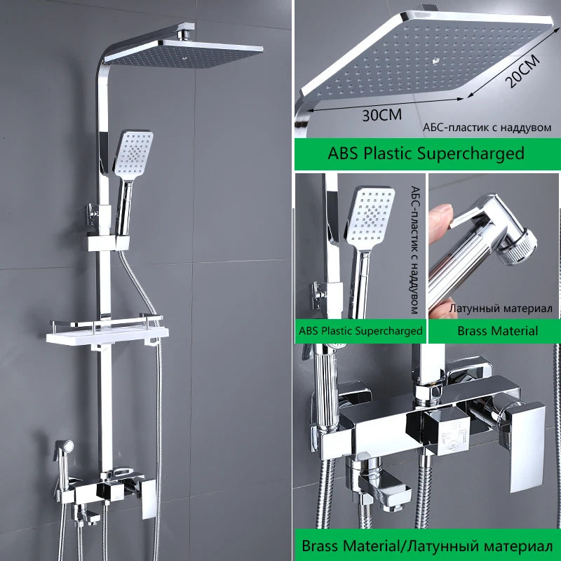 Douche Encastrable 3-4 Voies Noire ou Chromée