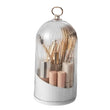 Porte-Brosse à Dents Rotatif 3 Compartiments avec Cloche Anti-Poussière