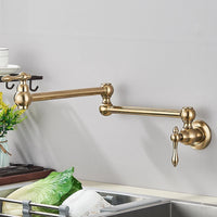 Robinet de Cuisine Mural Pliable Eau Froide Bec Rotatif