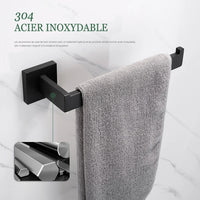Accessoires Salle de Bain Noir Mat à la Pièce, 21 Articles