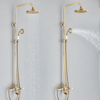 Colonne de Douche Rétro Laiton Antique avec Douchette