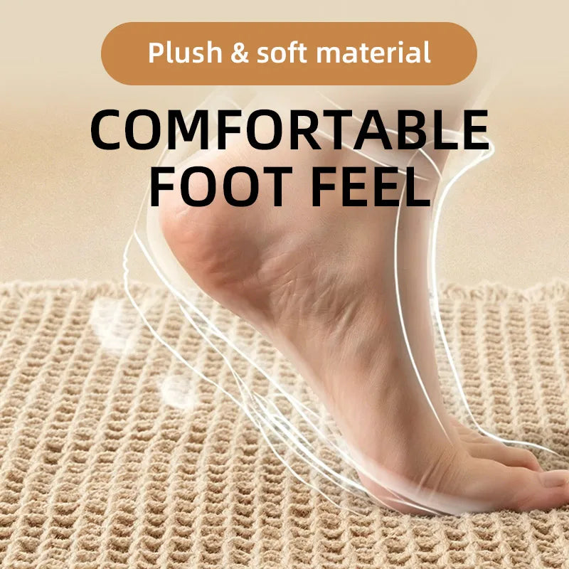Tapis de Bain à Pompons Antidérapant Ultra Absorbant