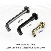Robinet Mural Lavabo Encastré Laiton, Bec 15 à 26 cm, 9 Finitions