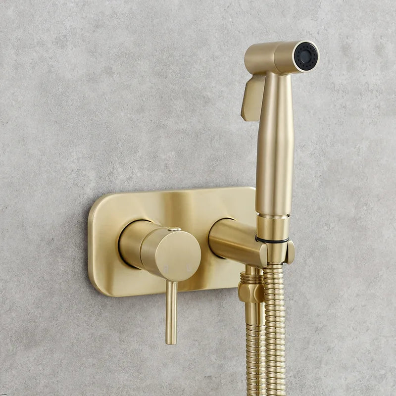 Douchette WC Mitigeur à Encastrer Platine Rectangulaire, 3 Finitions