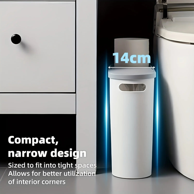 Poubelle Salle de Bain Compacte Poignée Intégrée 10 Litres