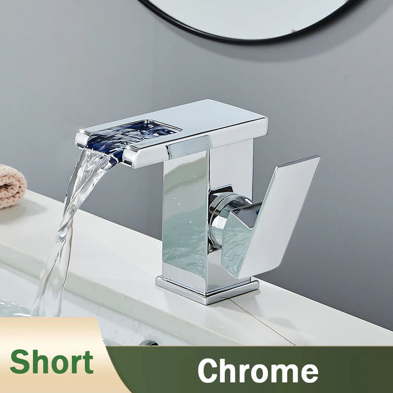 Mitigeur Lavabo Cascade LED Couleur Changeante