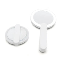 Miroir de Poche LED Rechargeable USB à Poignée Rotative, Rose ou Blanc