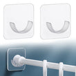 Supports Adhésifs Transparents pour Tringle de Douche, 7 x 7 cm