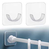 Supports Adhésifs Transparents pour Tringle de Douche, 7 x 7 cm