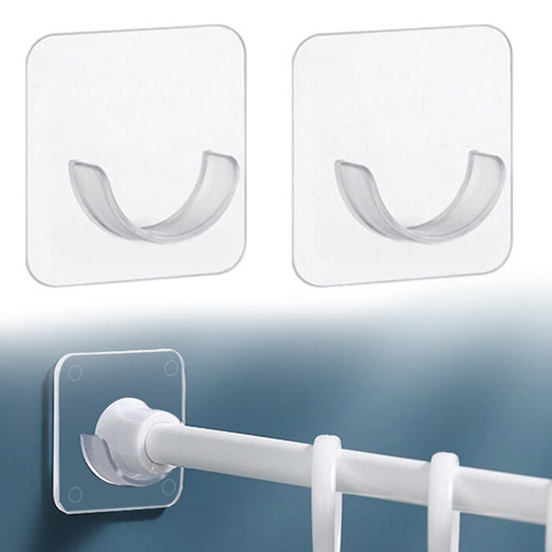 Supports Adhésifs Transparents pour Tringle de Douche, 7 x 7 cm