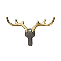 Patère Murale Bois de Cerf Alliage de Zinc Noir, Doré ou Argent