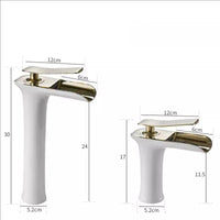 Mitigeur Lavabo Cascade Laiton, 9 Finitions, Bas ou Haut