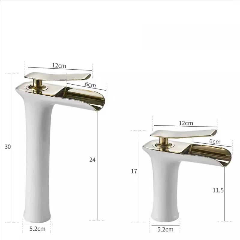 Mitigeur Lavabo Cascade Laiton, 9 Finitions, Bas ou Haut