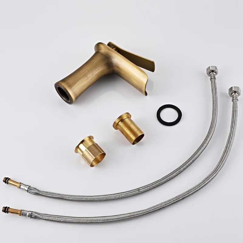 Mitigeur Lavabo Cascade Laiton, 9 Finitions, Bas ou Haut