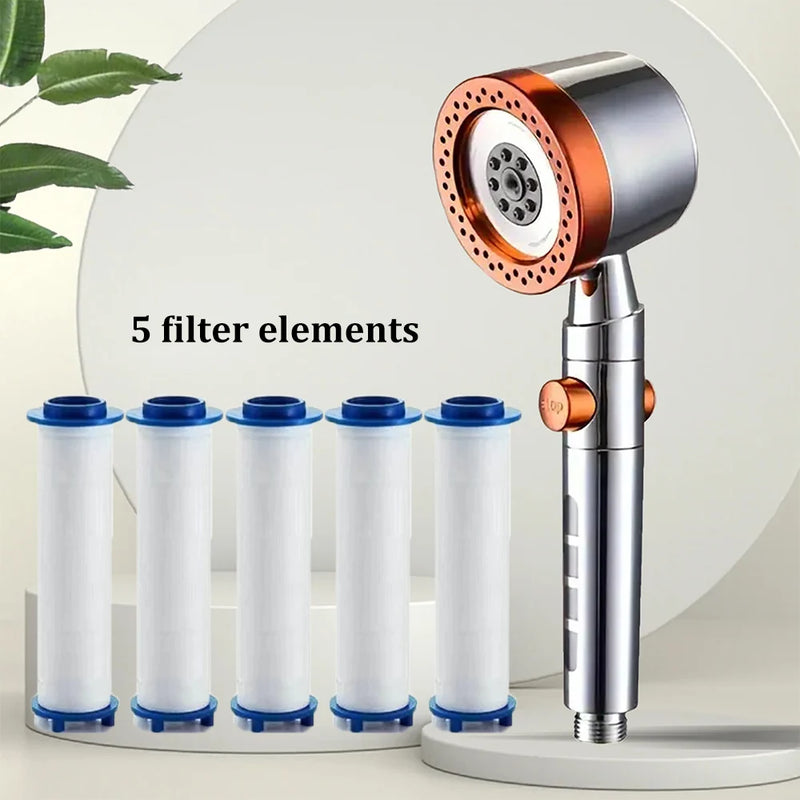 Pommeau de Douche 5 Modes Filtrant Panneau Inox