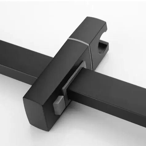 Barre de Douche Coulissante Noir Mat, Douchette Carrée 3 Jets et Flexible