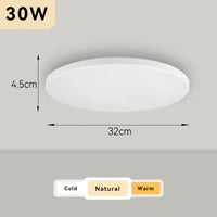 Plafonnier Cuisine LED Rond Ultra Plat 4,5 cm, Blanc ou Noir, 15 à 50 W