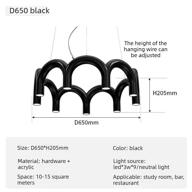 Suspension Cuisine LED Arches Colorées, 2 à 12 LED, 6 Coloris