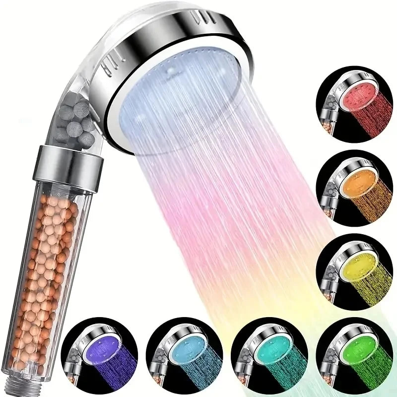Pommeau de Douche LED 3 ou 7 Couleurs, Accessoires à la Pièce