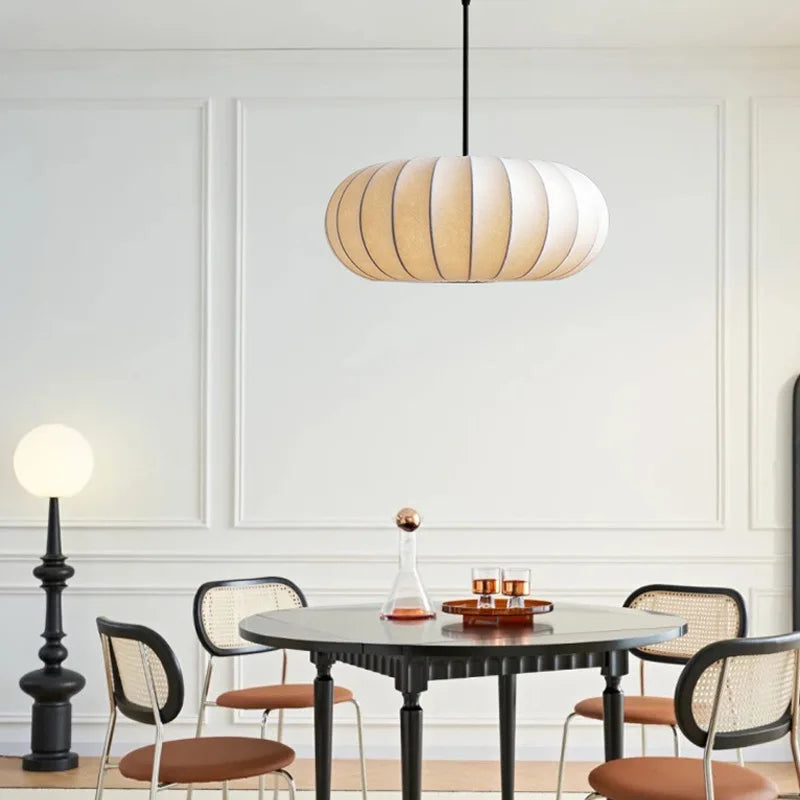 Suspension Cuisine Lanterne Soie Wabi-Sabi, Ø 30, 40 ou 50 cm