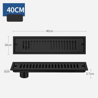Caniveau de Douche Inox 304 Brossé ou Noir, 20 à 60 cm
