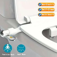 Bidet WC Non Électrique à Levier Double Buse Autonettoyant Blanc