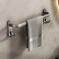 Porte-Serviette Mural Aluminium 1, 2 ou 3 Barres avec Crochets, 30 à 50 cm