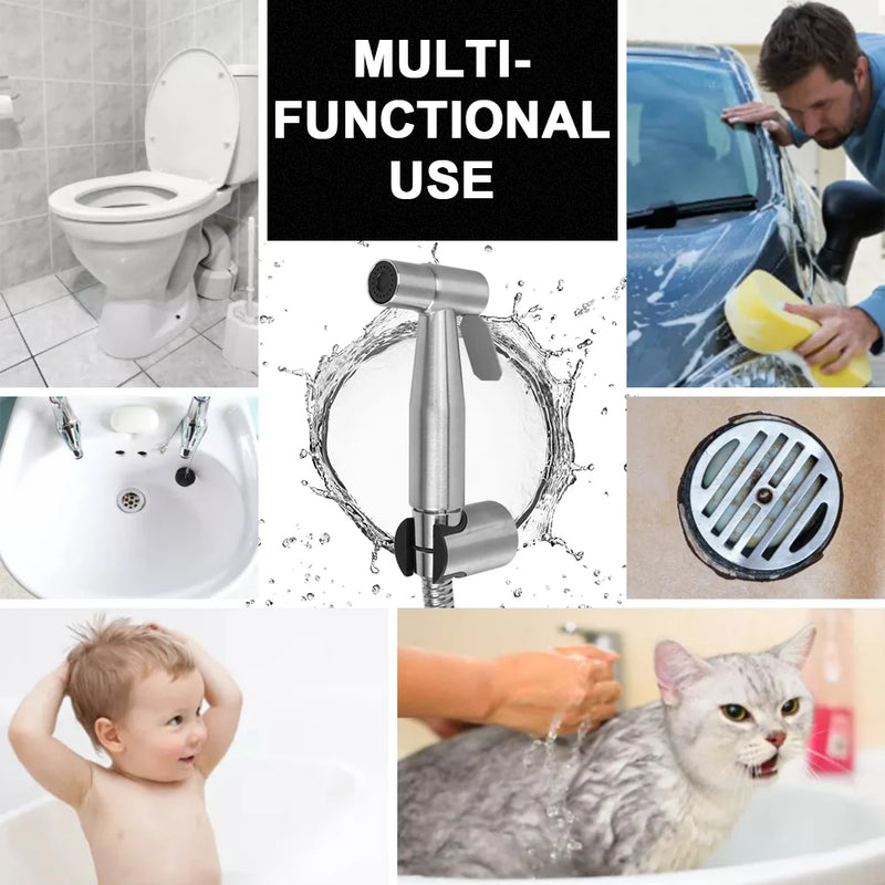 Douchette WC Inox 304 à Gâchette, Seule ou en Kit avec Flexible