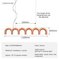 Suspension Cuisine LED Arches Colorées, 2 à 12 LED, 6 Coloris