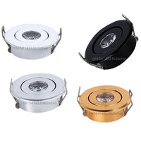 Mini Spot LED Encastrable 3 W Ø 52 mm, Doré, Noir, Blanc ou Argent