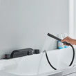 Robinet de Baignoire Cascade LED Bronze Noir 5 Pièces