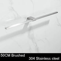 Porte-Serviette Mural Barre Plate Inox 304, 3 Finitions, 30 à 60 cm