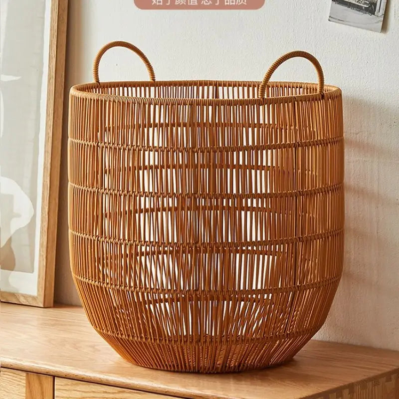 Panier à Linge Imitation Rotin Imperméable, 3 Tailles