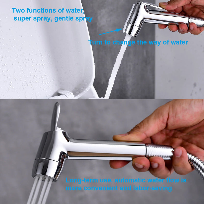 Douchette WC à Main Double Jet en ABS, 3 Finitions