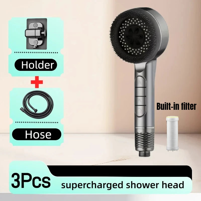 Pommeau de Douche Multifonction 4 Modes avec Filtre