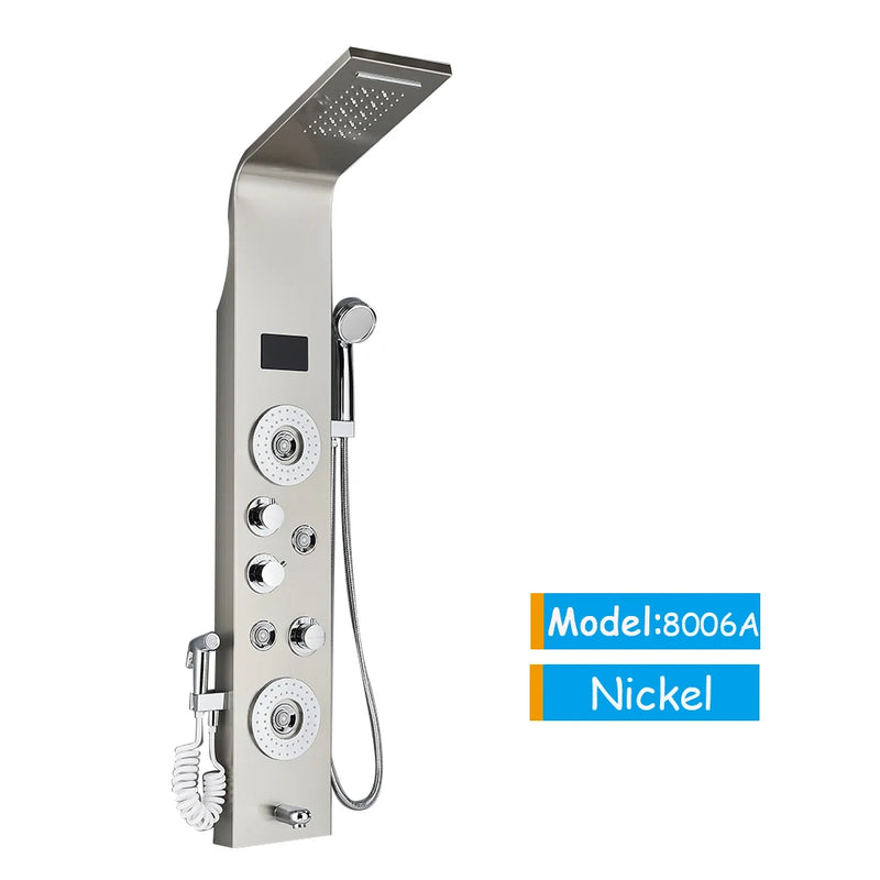 Colonne de Douche LED Cascade et Pluie, 18 Modèles dont Thermostatique