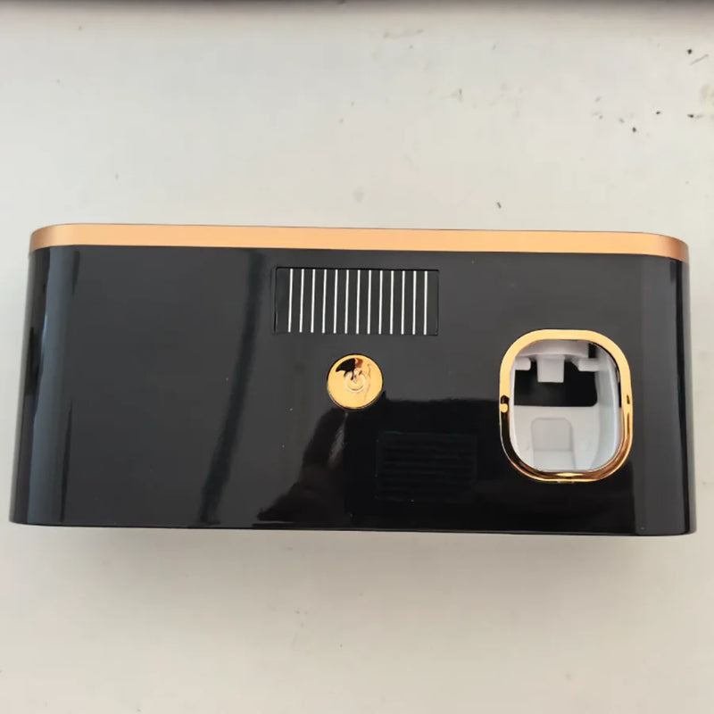 Porte-Brosse à Dents UV Mural 5 Places avec Étagère, Noir ou Blanc