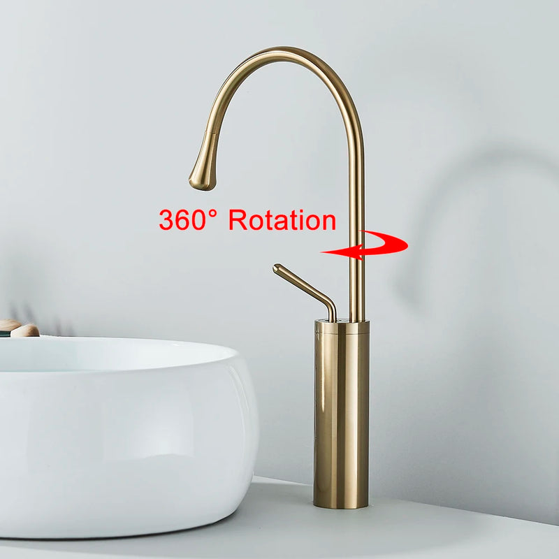 Mitigeur de Lavabo Moderne Monté sur Plan en Laiton