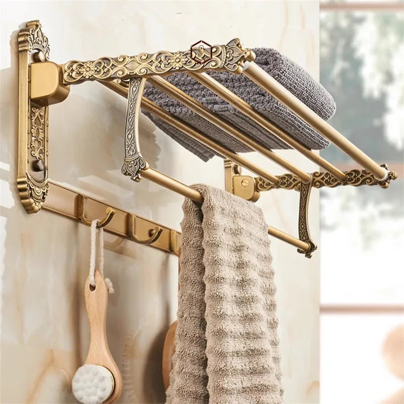 Accessoires Salle de Bain Bronze Antique Ciselé en Aluminium à la Pièce, 13 Articles