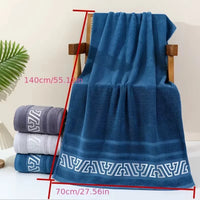 Serviette de Bain Frise Grecque Argentée 70 x 140 cm 3 Coloris