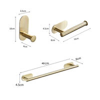 Accessoires Salle de Bain Sans Perçage à la Pièce ou en Ensemble, 3 Finitions