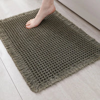 Tapis de Bain à Pompons Antidérapant Ultra Absorbant