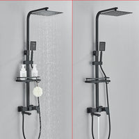 Colonne de Douche Carrée Laiton avec Étagère, Noir, Chromé ou Doré