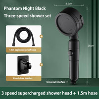 Pommeau de Douche à Tête Pivotante 360°, 3 Modes et Bouton Stop