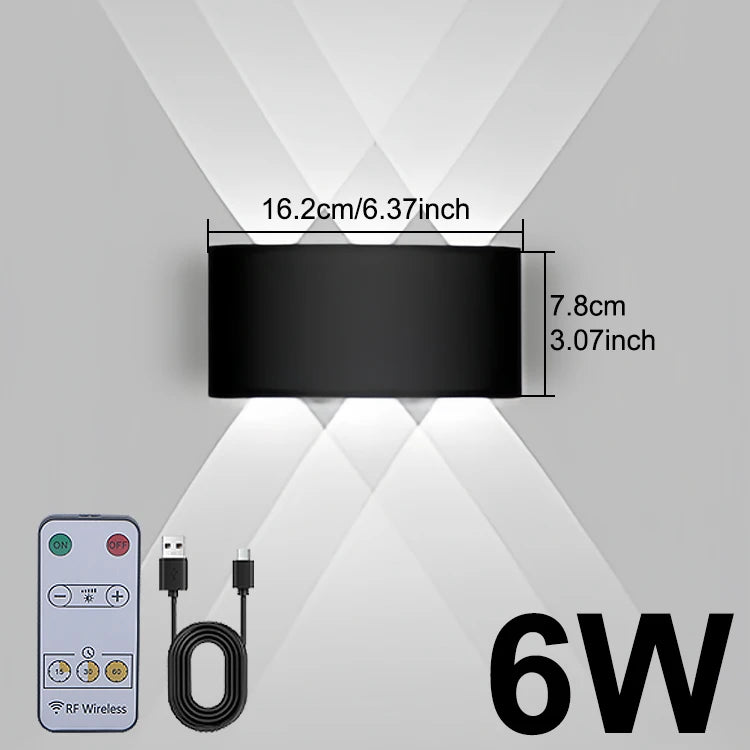 Applique Murale Rechargeable Haut et Bas avec Télécommande, 6 ou 10 W