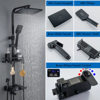 Colonne de Douche Pluie avec Douchette Bidet et Bec de Bain, 5 Finitions