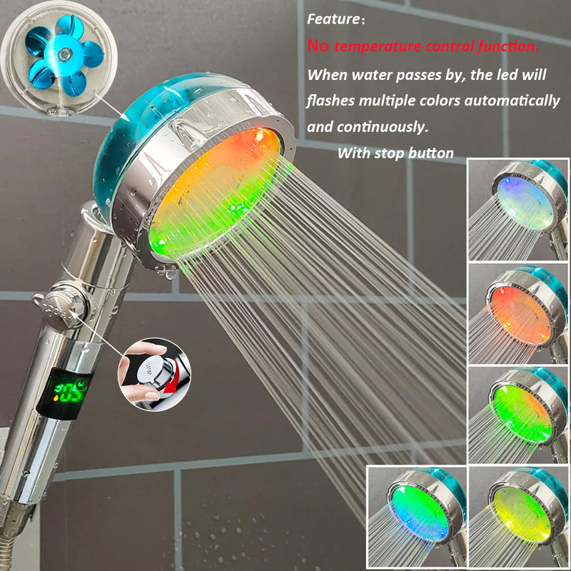 Pommeau de Douche LED Haute Pression avec Affichage Digital de Température
